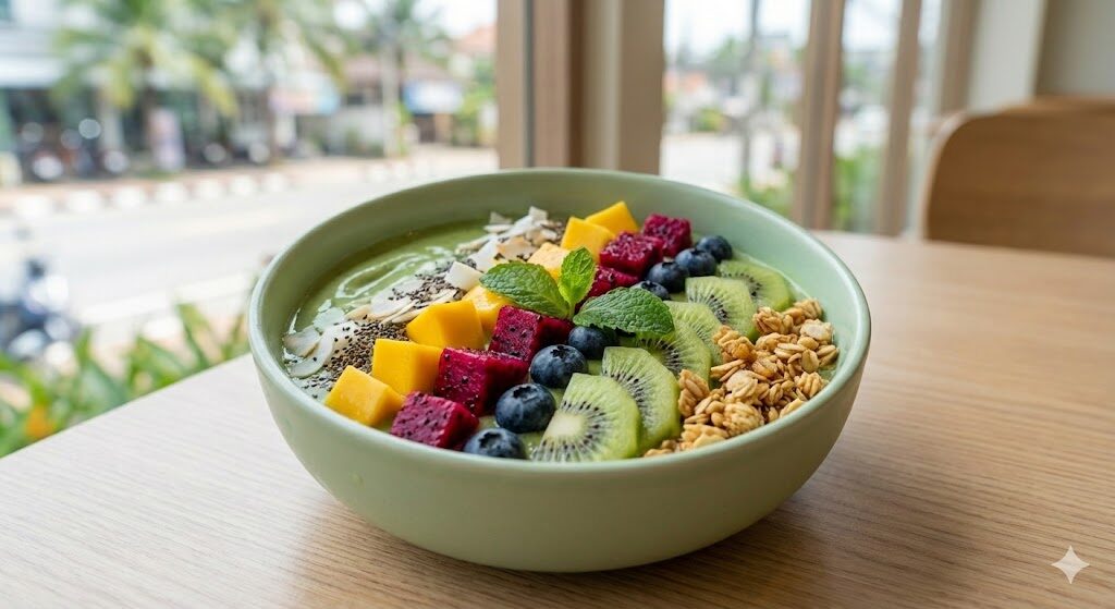 Tropical superfood bowl at Aroi Café, Koh Phi Phi
